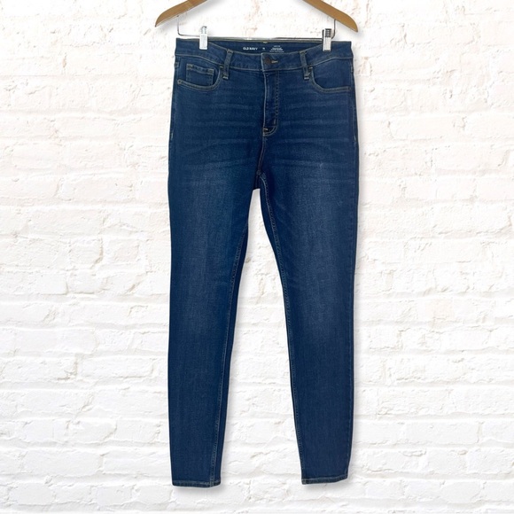 Old Navy High-Rise Rockstar Super Skinny Jean Dark Wash 10 L - Picture 1 of 8